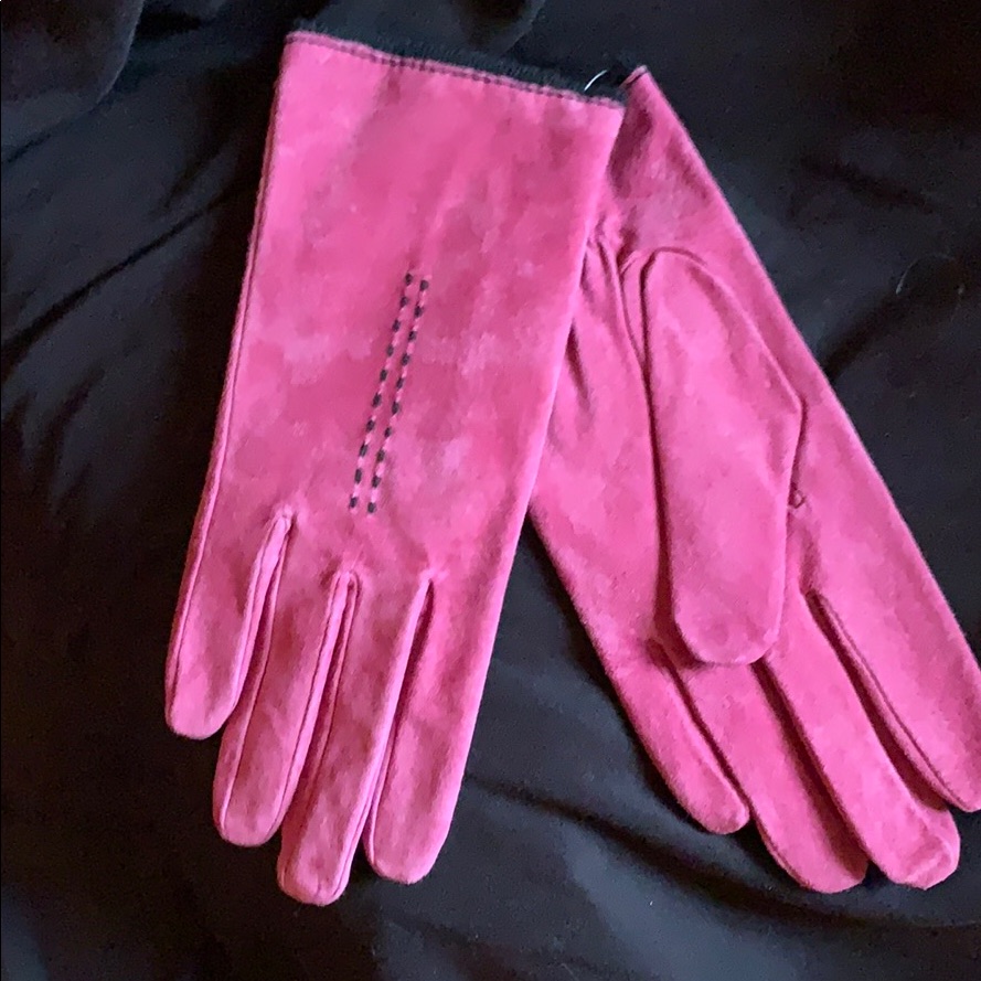 Raspberry Suede Gloves